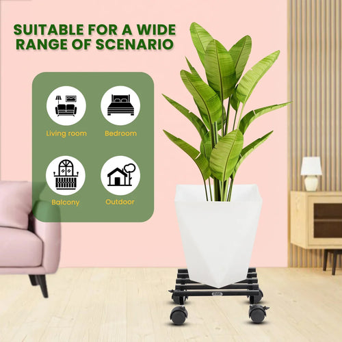 Urban Plant Square Caddy with Wheel Rolling Plant Stand